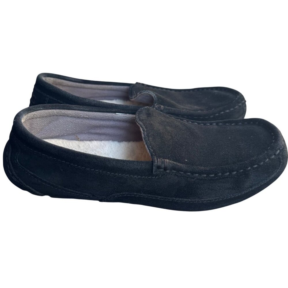 UGG Alder Indoor Outdoor Winter Moccasin Slippers Mens Size 8 Black Suede